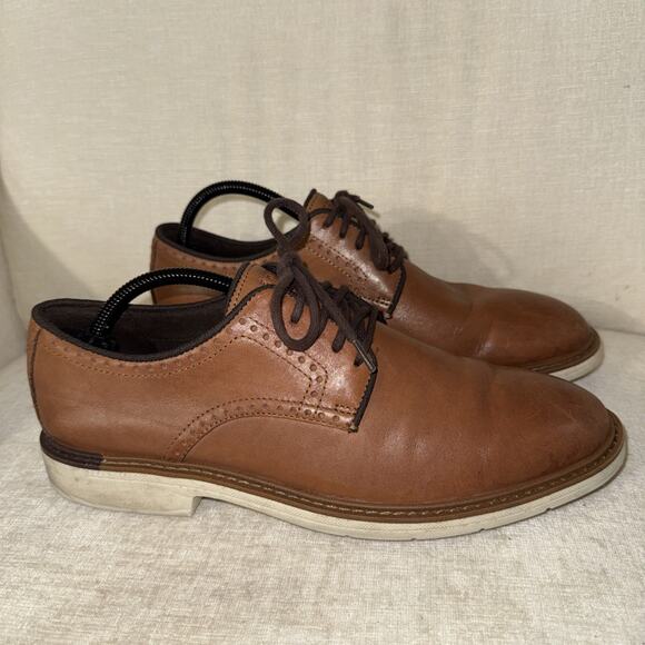 Cole Haan GoTo Plain Toe Oxford Mens 9M Brown Leather Derby Dress Shoe C34125 main image 5